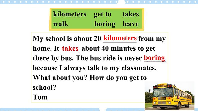 【公开课】Unit3 How do you get to school ? SectionB 3a-selfcheck第8页