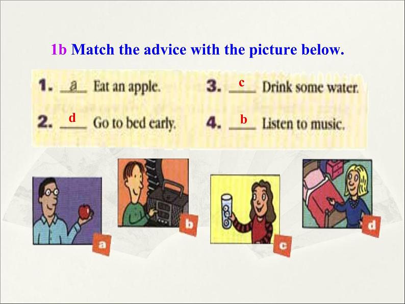 八年级英语人教版下册 Unit 1 What 's the matter. Section B 课件第6页
