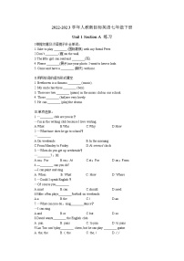 初中英语人教新目标 (Go for it) 版七年级下册Section A巩固练习