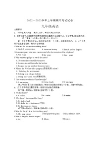 河南省新乡市长垣市2022-2023学年九年级上学期期末英语试题(含答案)
