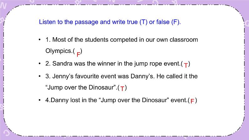 Unit 6 Lesson36 Classroom Olympics 课件第4页
