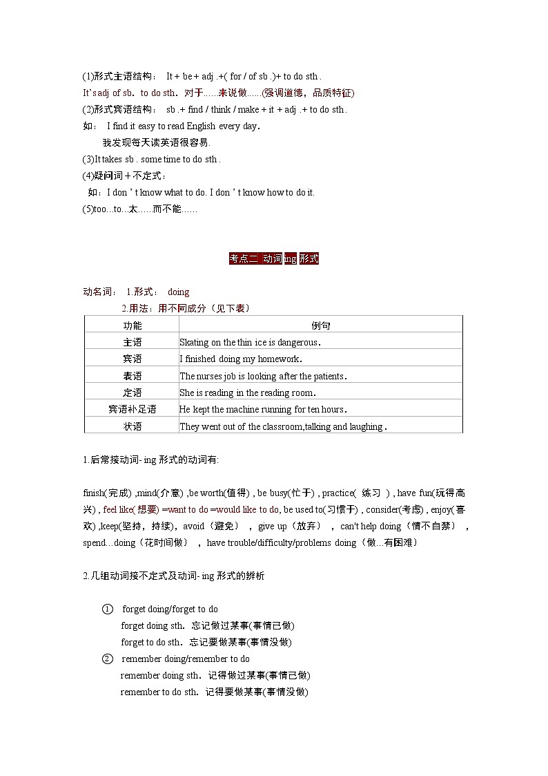 非谓语动词(含答案)——【中考二轮专题复习】2023年英语知识点专题精讲精练学案02