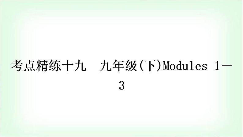 外研版中考英语复习考点精练十九九年级(下)Modules 1-3作业课件第1页