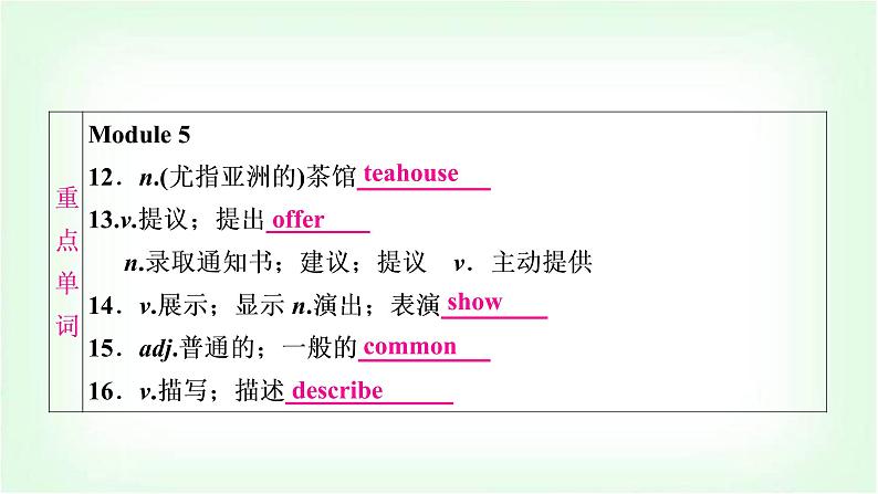 外研版中考英语复习考点精讲六八年级(上)Modules 4-6基础检测课件第4页