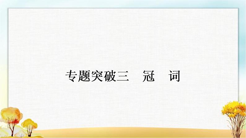 人教版中考英语复习专题突破三冠词教学课件第1页