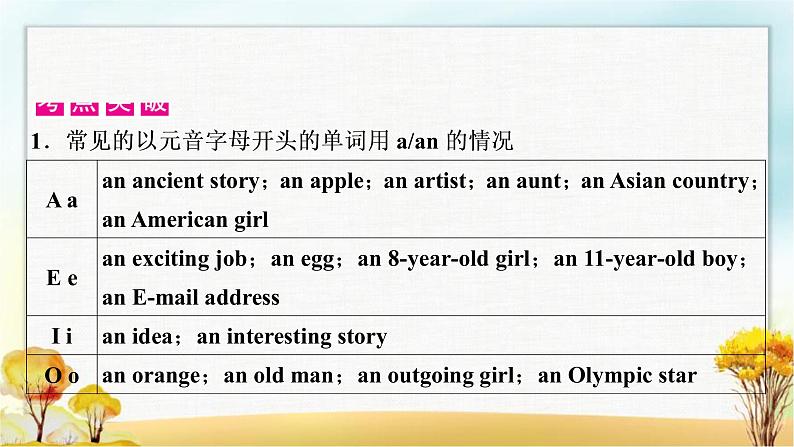 人教版中考英语复习专题突破三冠词教学课件第4页