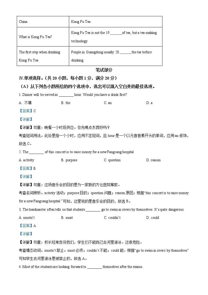 2022年贵州省黔西南州中考英语真题（教师版）03