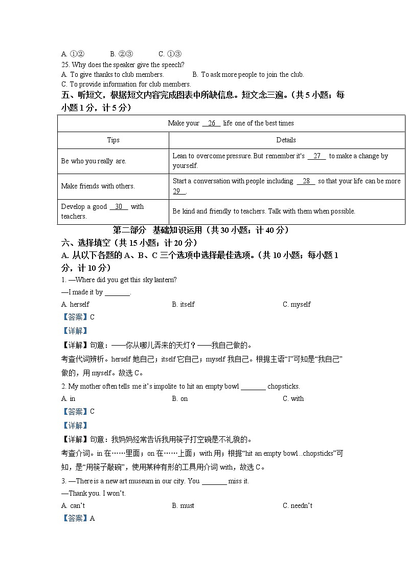 2022年四川省成都市中考英语真题(教师版)第2页