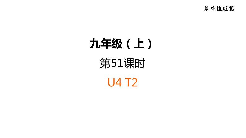 人教新目标中考英语一轮复习--课堂讲本九年级上第51课时U4T2(课件)第1页