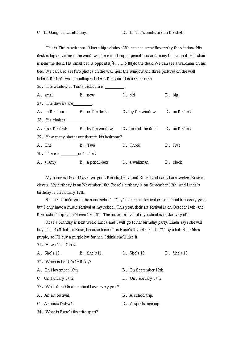 Unit 6 Topic 1(培优卷)——2022-2023学年七年级下册英语单元卷(仁爱版)(原卷版)第3页