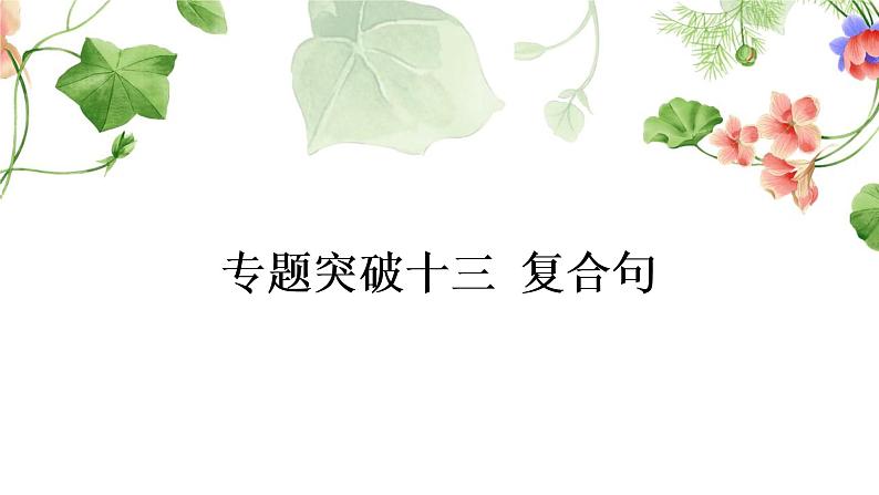 中考英语复习专题突破十三复合句作业课件第1页