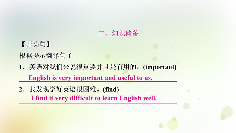 人教版中考英语复习题型专题四书面表达(4)——语言学习教学课件第3页