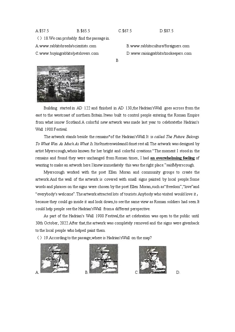 浙江省温州市平阳县2021-2023年中考英语一模试题分类汇编:阅读理解第2页