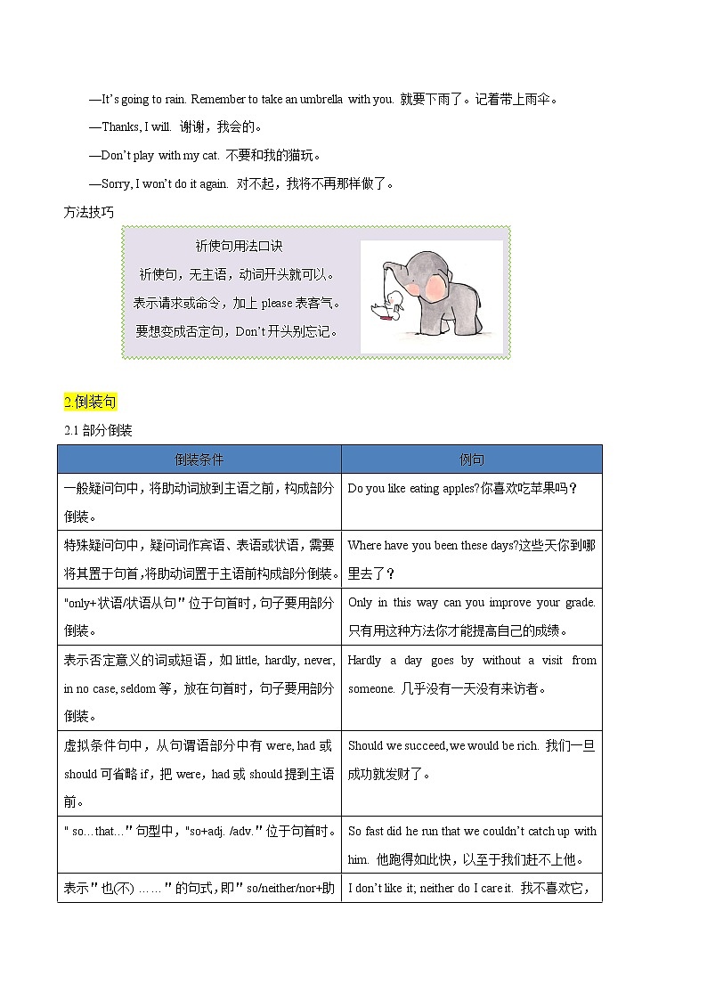 重难点19 祈使句、倒装句-2023年中考英语【热点·重点·难点】专练(全国通用)(原卷版)第2页