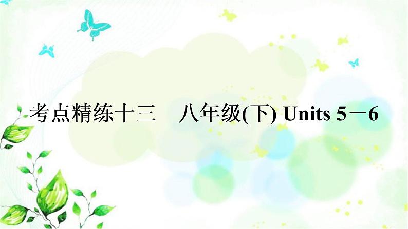 中考英语复习考点精练十三八年级(下)Units5-6作业课件第1页