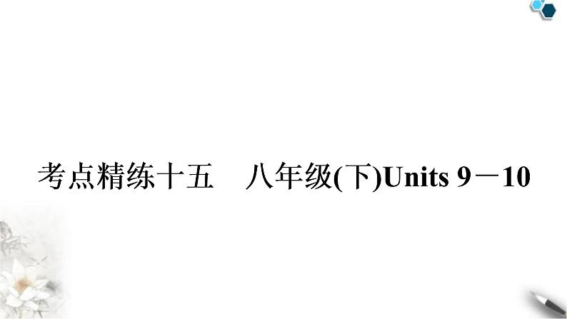 人教版中考英语复习考点精练十五八年级(下)Units9-10作业课件01