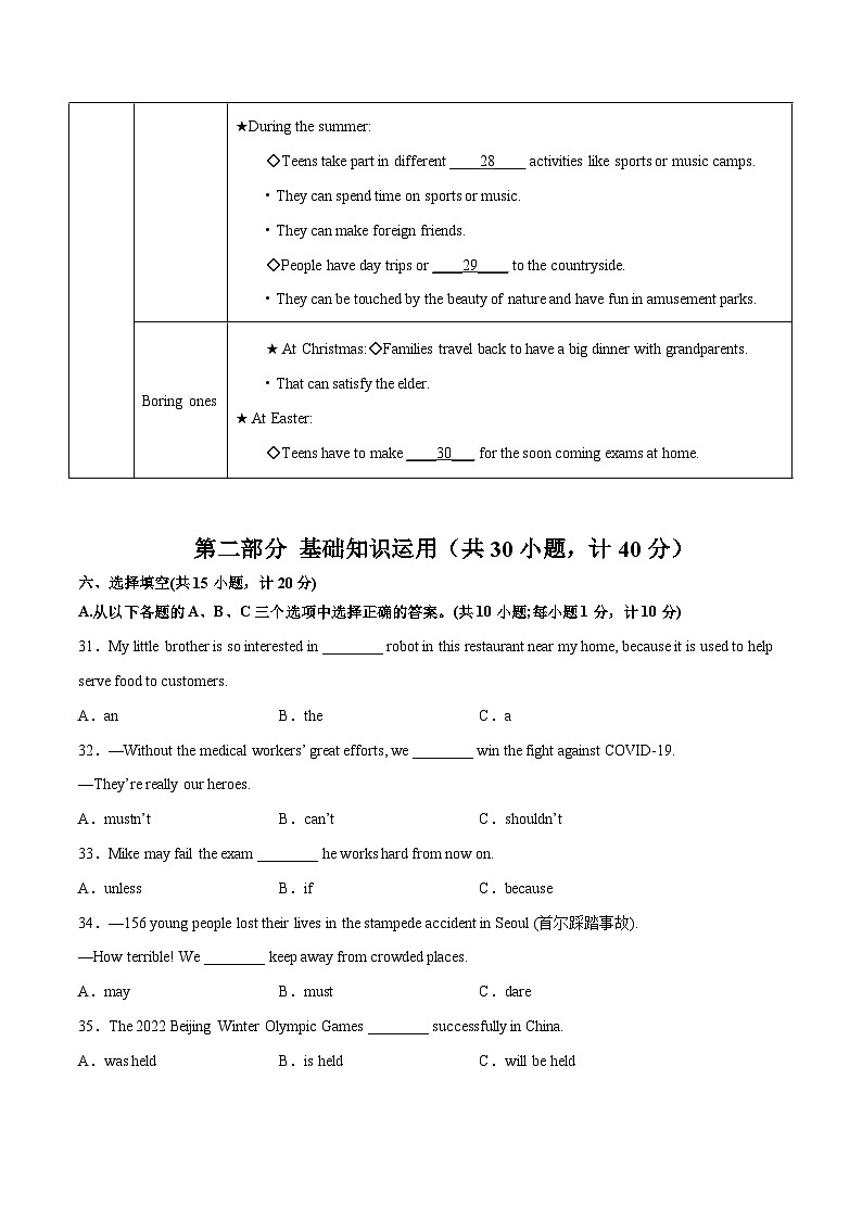 英语(成都卷)2023年中考考前最后一卷(考试版)A4第3页