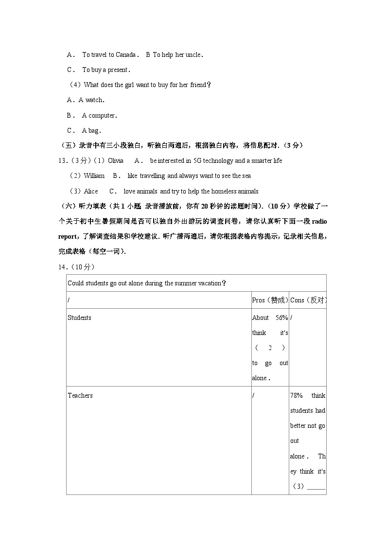 2020年山东省德州市中考英语试卷03