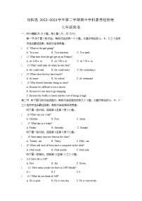 河南省洛阳市汝阳县2022-2023学年七年级下学期4月期中英语试题