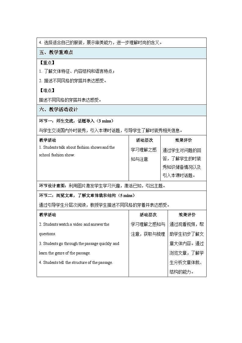 Unit 8 Fashion Reading (I) 示范课教学设计(牛津译林版七年级上册教案)第2页
