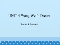 教科版（五四制）英语九年级下册 UNIT 4 Wang Wei's Dream Revise & Improve    课件