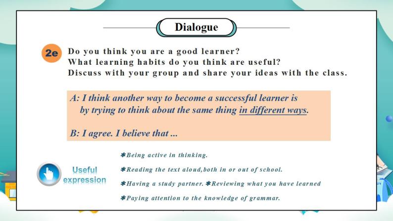 【核心素养目标】人教版初中英语九年级全册 Unit 1 How can we become good learners SectionB 2d—Self check课件+教案+同步分层练习（含反思和答案）06