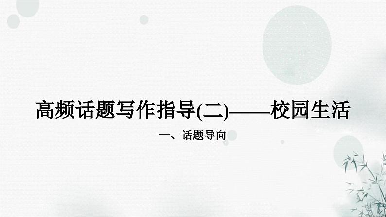 中考英语复习题型专题五书面表达(2)校园生活教学课件第1页