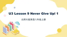 北师大版英语8年级上册 U3 Lesson  9 Never Give Up 1 PPT课件