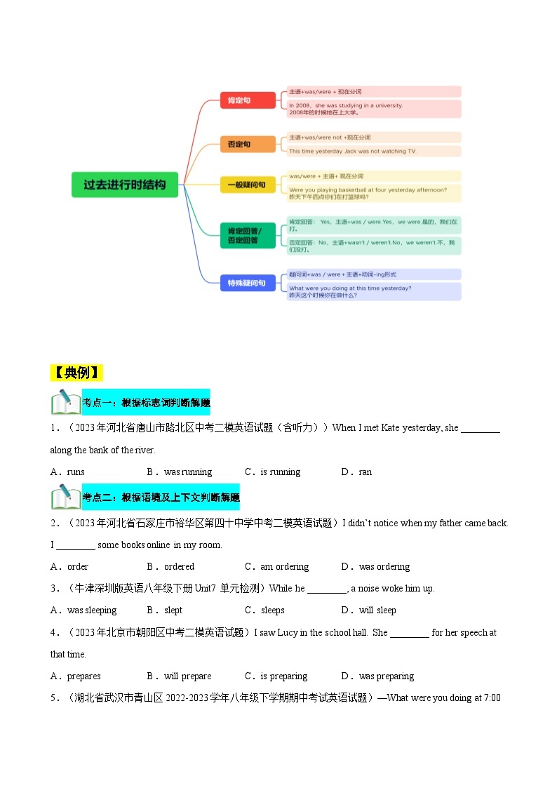 【暑假提升】外研版英语七年级（七升八）暑假-第11讲 过去进行时 讲学案02