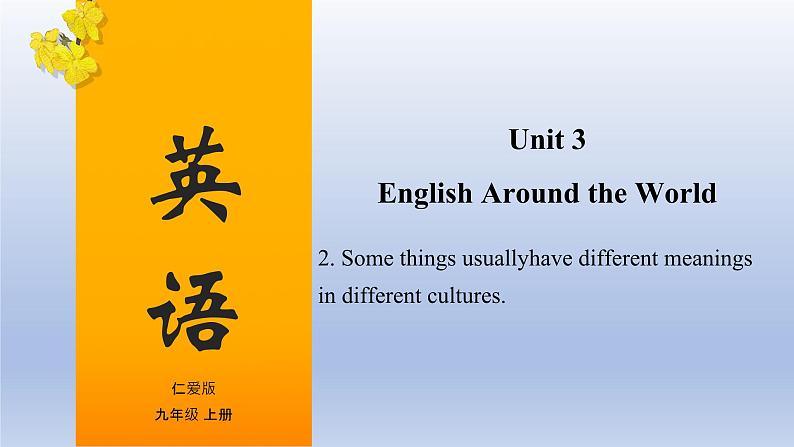 【精优课堂】Unit 3 English Around the World Topic 2-2022-2023学年初中英语仁爱版九年级上册课件第1页
