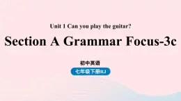 Unit1 Can you play the guitar第2课时SectionA Grammar Focus-3c课件（人教新目标版）