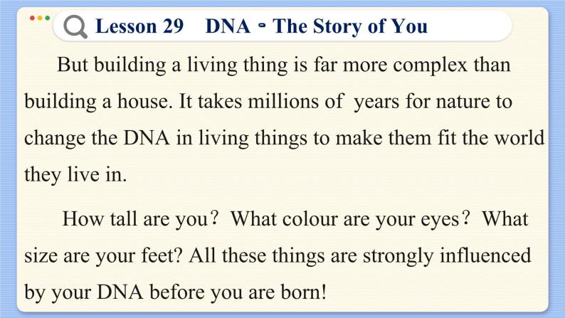 冀教版英语九年级Lesson 29  DNA－The Story of You（课件PPT）08
