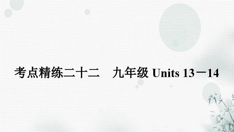 人教版中考英语复习考点精练二十二九年级Units13-14课件01