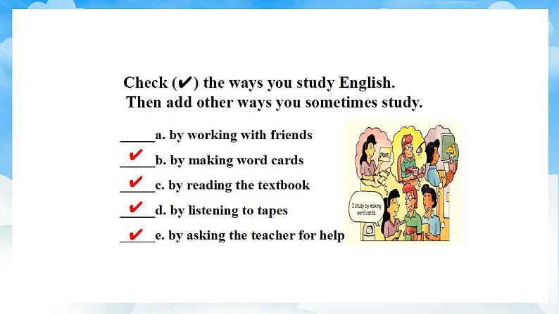 人教版英语九年级上册Unit 1 How can we become good learners Section A 1a-2d 课件第8页