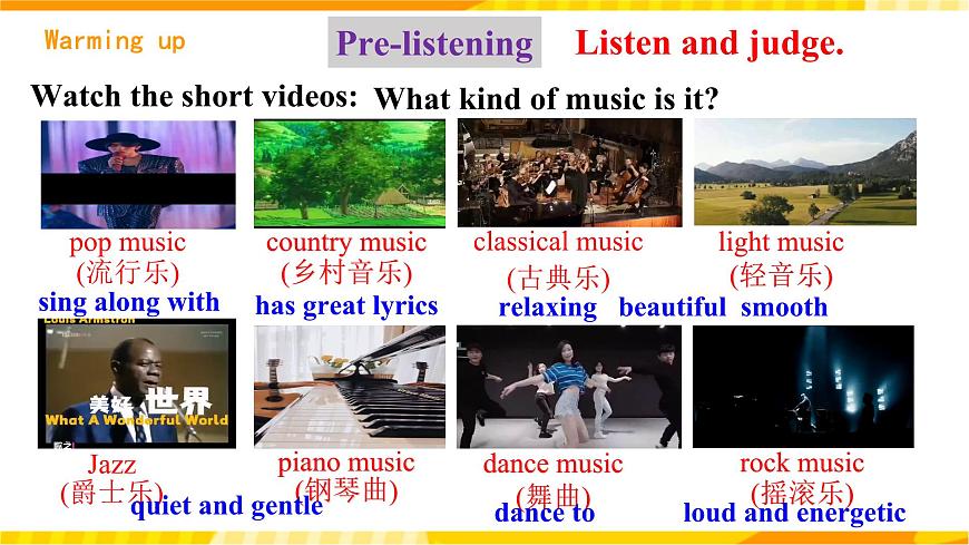 人教新目標版英語九年級Unit 9《I like music that I can dance to. Section A 1a-2d》課件第4頁
