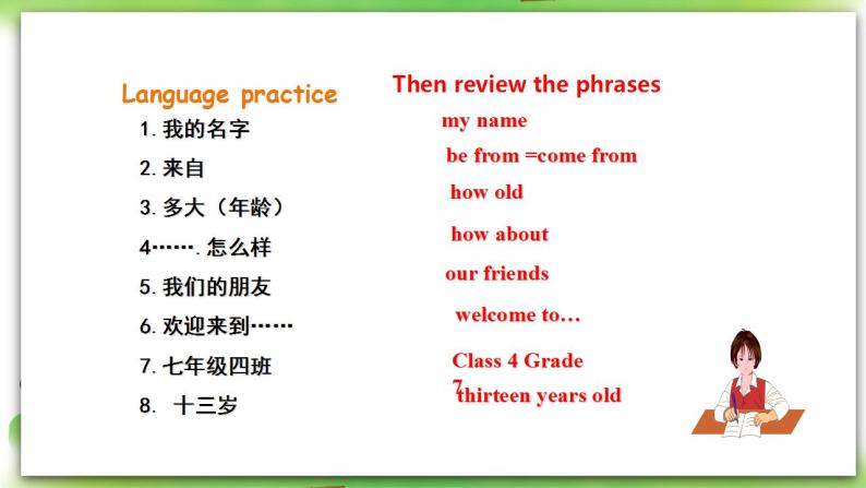 外研版英语7上 Module1 My classmates Unit 3 Language in use课件+教案+导学案03