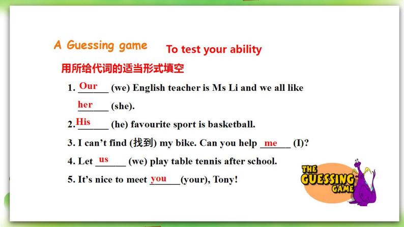 外研版英语7上 Module1 My classmates Unit 3 Language in use课件+教案+导学案07