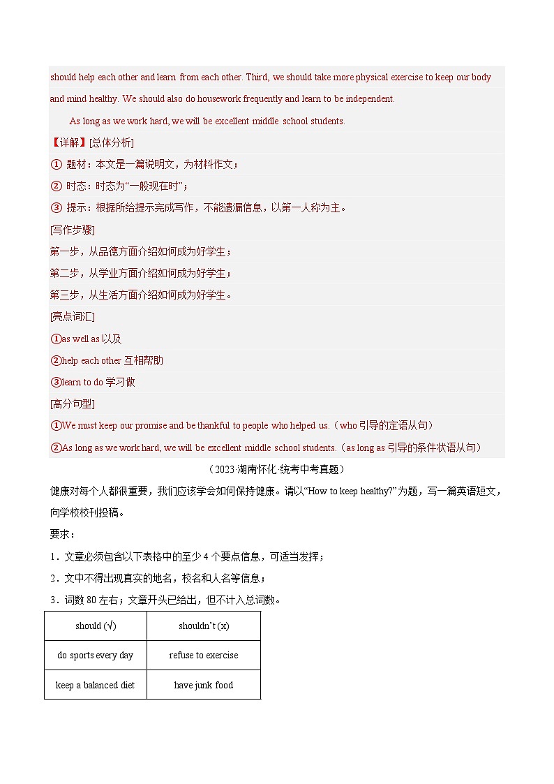 专题35 书面表达 考点3 咨询建议类(第01期)-中考英语真题分项汇编(全国通用)(解析版)第2页