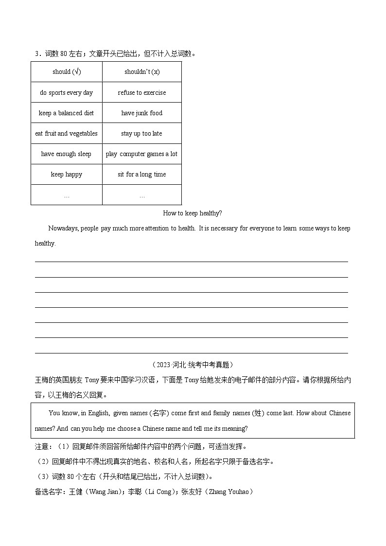 专题35 书面表达 考点3 咨询建议类(第01期)-中考英语真题分项汇编(全国通用)(原卷版)第2页