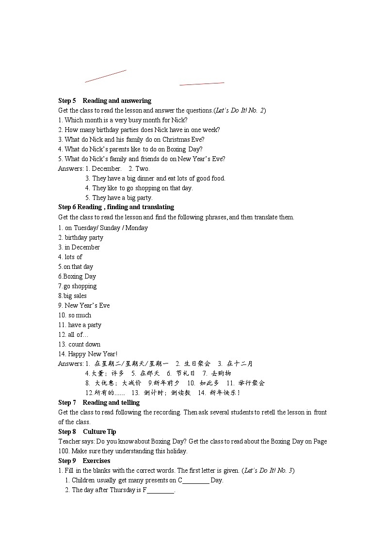冀教版英语 七年级上册Unit 7 Days and Months Lesson 38 Nick’s Busy Month教案03