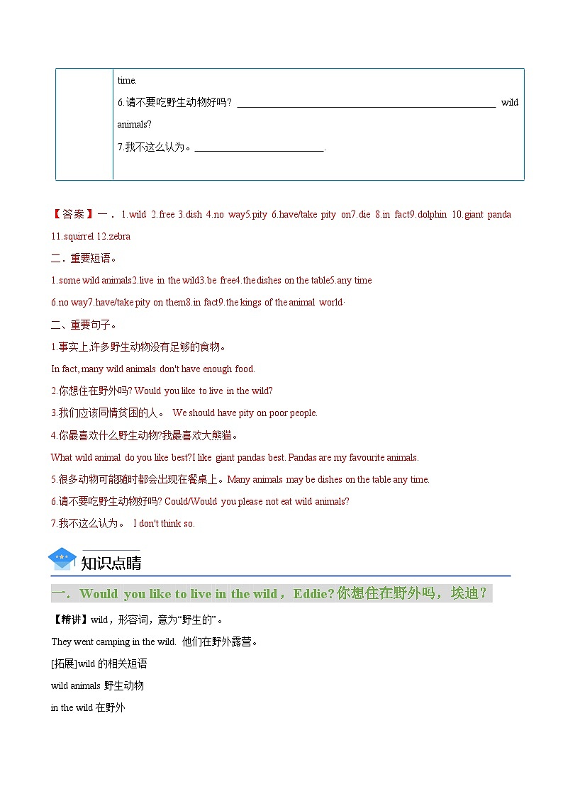 【同步讲义】牛津译林版英语八年级上册-Unit 5 第 1 课时 Comic strip & Welcome to the unit 讲义(知识精讲+分层练习)(教师版)第2页