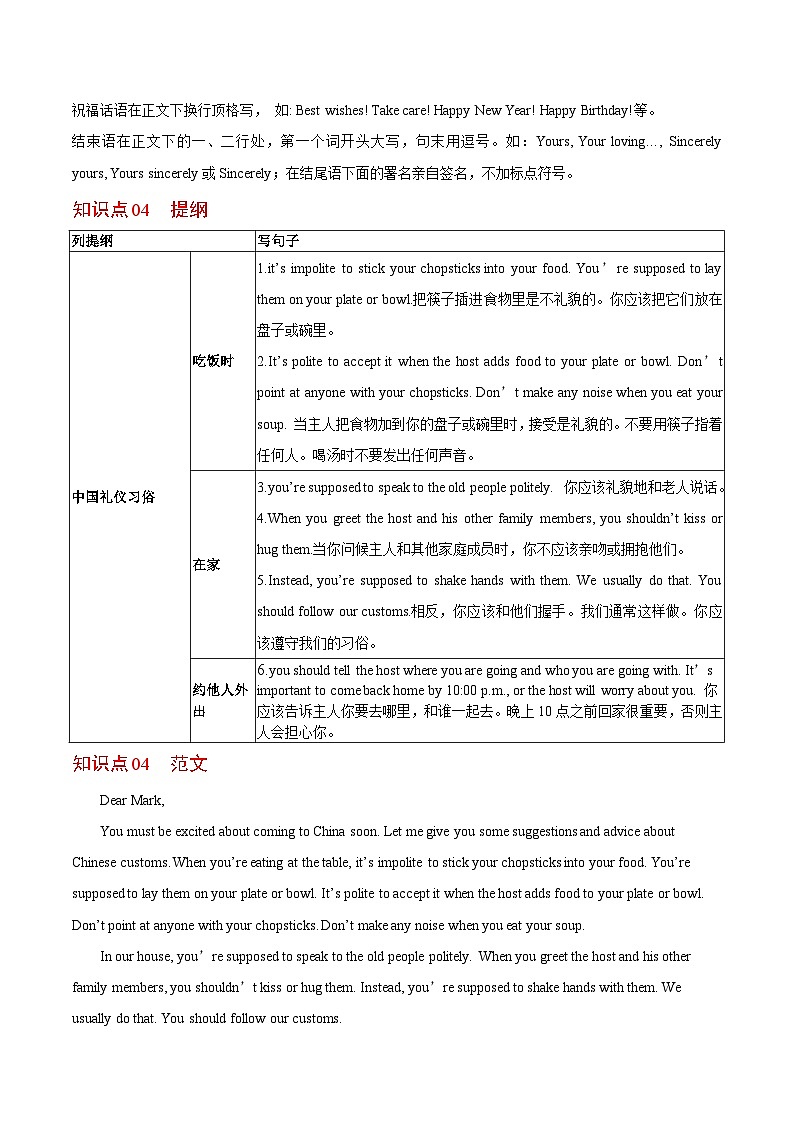【同步讲义】人教版英语九年级全一册-Unit 10 课时4 Writing 讲义03