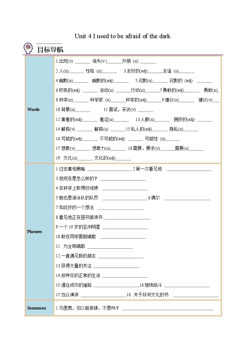 【同步讲义】人教版英语九年级全一册-Unit 4 课时1 Section A 讲义01