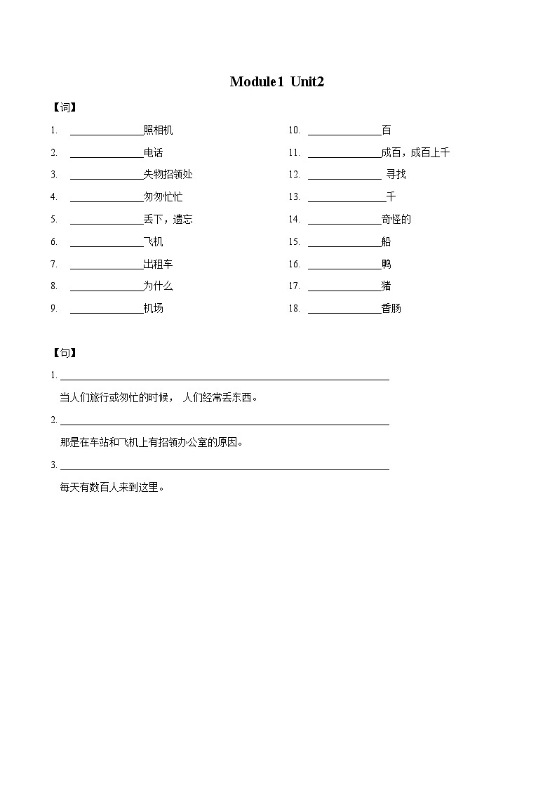 【同步讲义】外研版英语七年级下册-Module 1 Unit 2 Are they yours - 讲义01