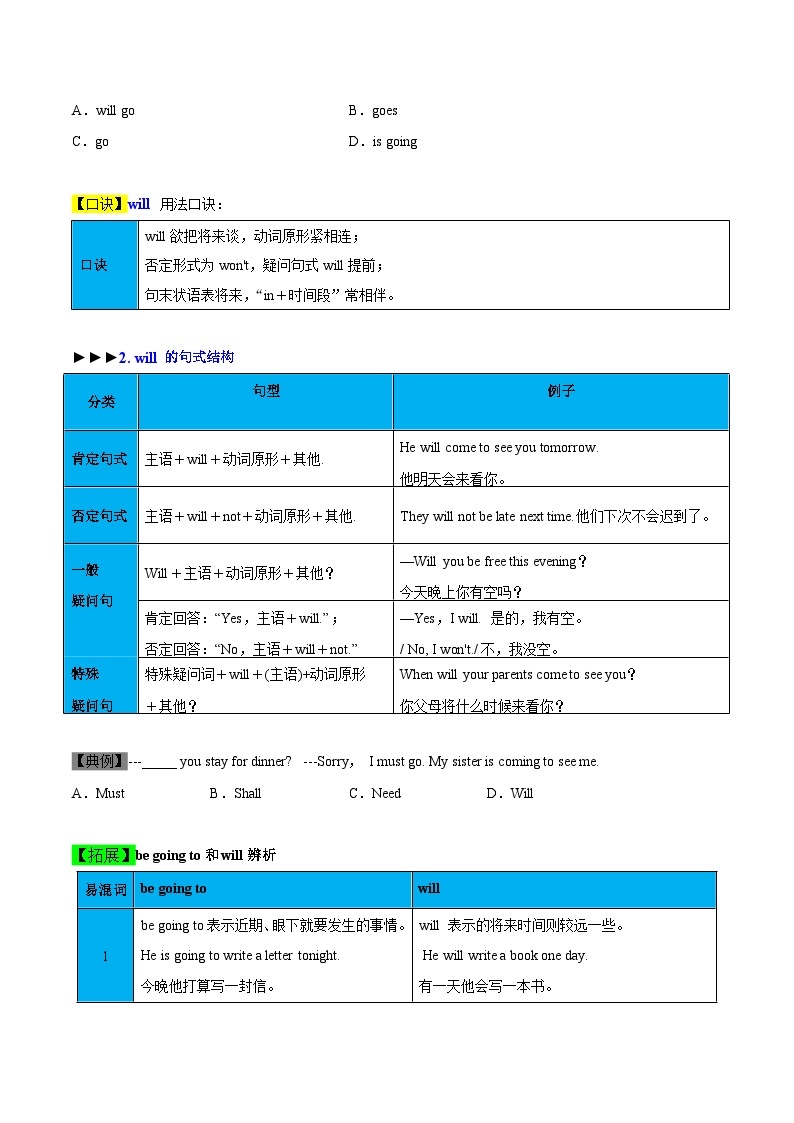 【同步讲义】外研版英语七年级下册-Module 4  Unit 3  Language in use  讲义02