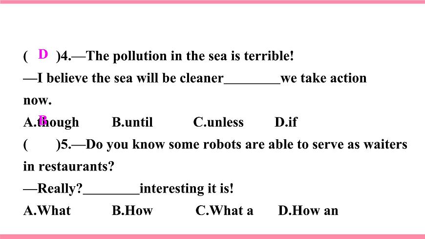 人教版初中英語九年級(jí)Unit 2 Section B 1a-1d 第3課時(shí) 練習(xí)課件第6頁