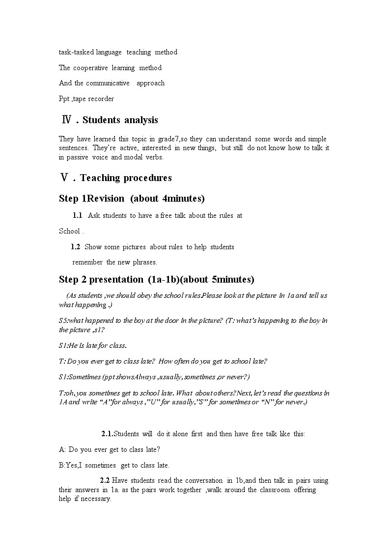 《Unit 7 Teenagers should be allowed to choose their own clothes Section B》教案14-九年级全一册英语【人教新目标版】第2页