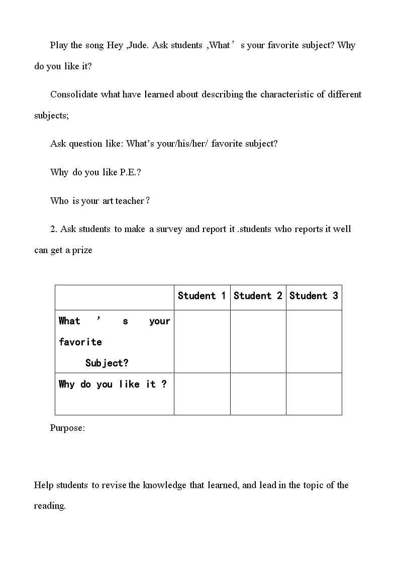 《Unit 9 My favorite subject is science Section B 2a-2c》教案8-七年级上册新课标英语【人教版】第2页