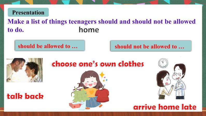 人教新目标版英语九上Unit 7《Teenagers should be allowed to choose their own clothes. 》SectionA 2d 课件+音视频素材05