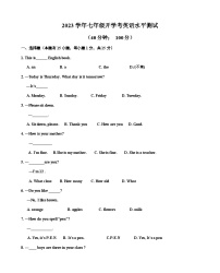 山东省聊城市东阿县东阿县第三中学2023-2024学年七年级上学期开学英语试题